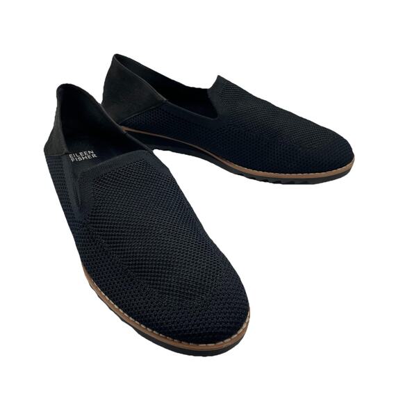 Eileen Fisher Emery Loafer Womens Size 10 Black Slip-On Knit Comfort Minimalist - Picture 1 of 12